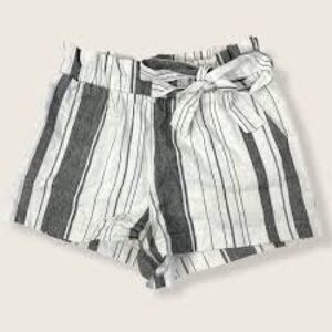 Have Los Angeles Medium Gray White Striped Linen Shorts